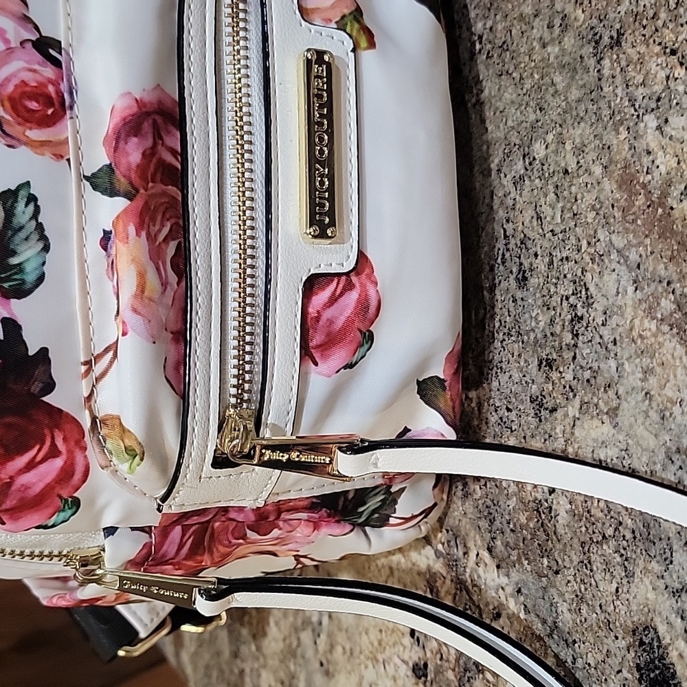 Juicy Couture EUC Floral Rose Print Backpack - Picture 2 of 8